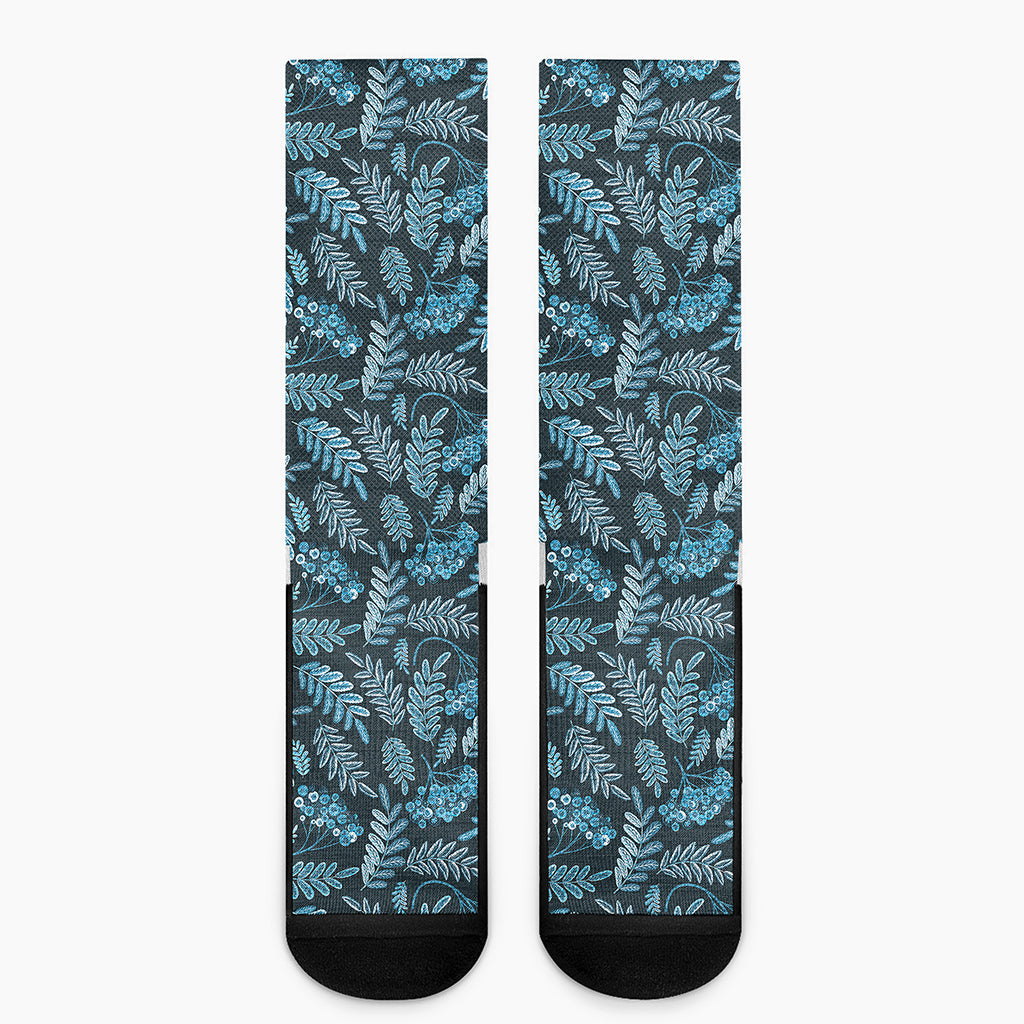 Tropical Denim Jeans Pattern Print Crew Socks