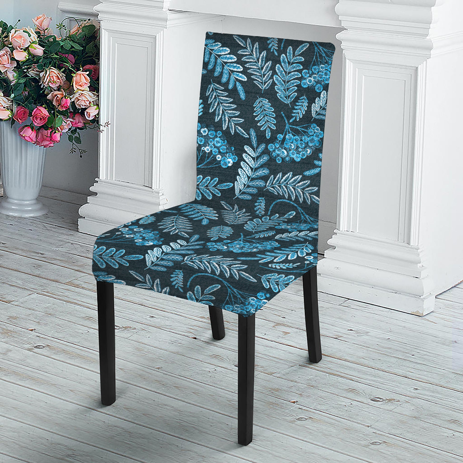 Tropical Denim Jeans Pattern Print Dining Chair Slipcover