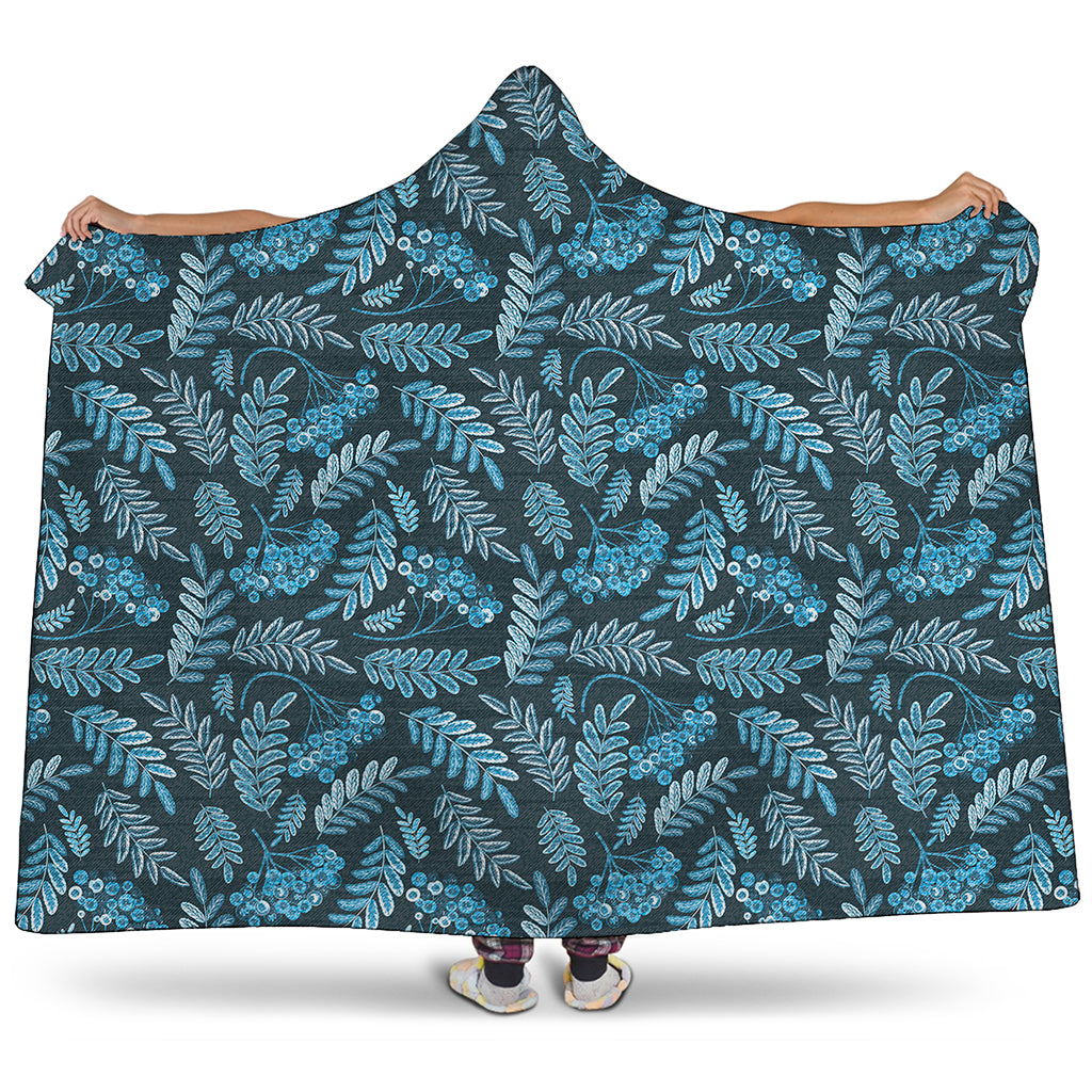 Tropical Denim Jeans Pattern Print Hooded Blanket