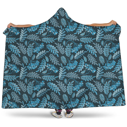 Tropical Denim Jeans Pattern Print Hooded Blanket