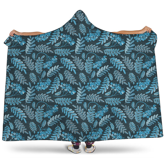 Tropical Denim Jeans Pattern Print Hooded Blanket