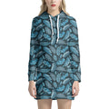 Tropical Denim Jeans Pattern Print Pullover Hoodie Dress