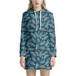 Tropical Denim Jeans Pattern Print Hoodie Dress