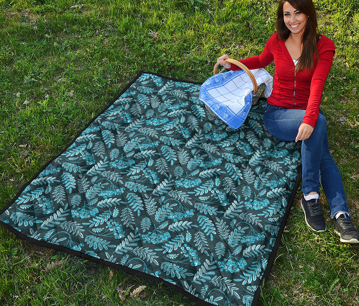 Tropical Denim Jeans Pattern Print Quilt