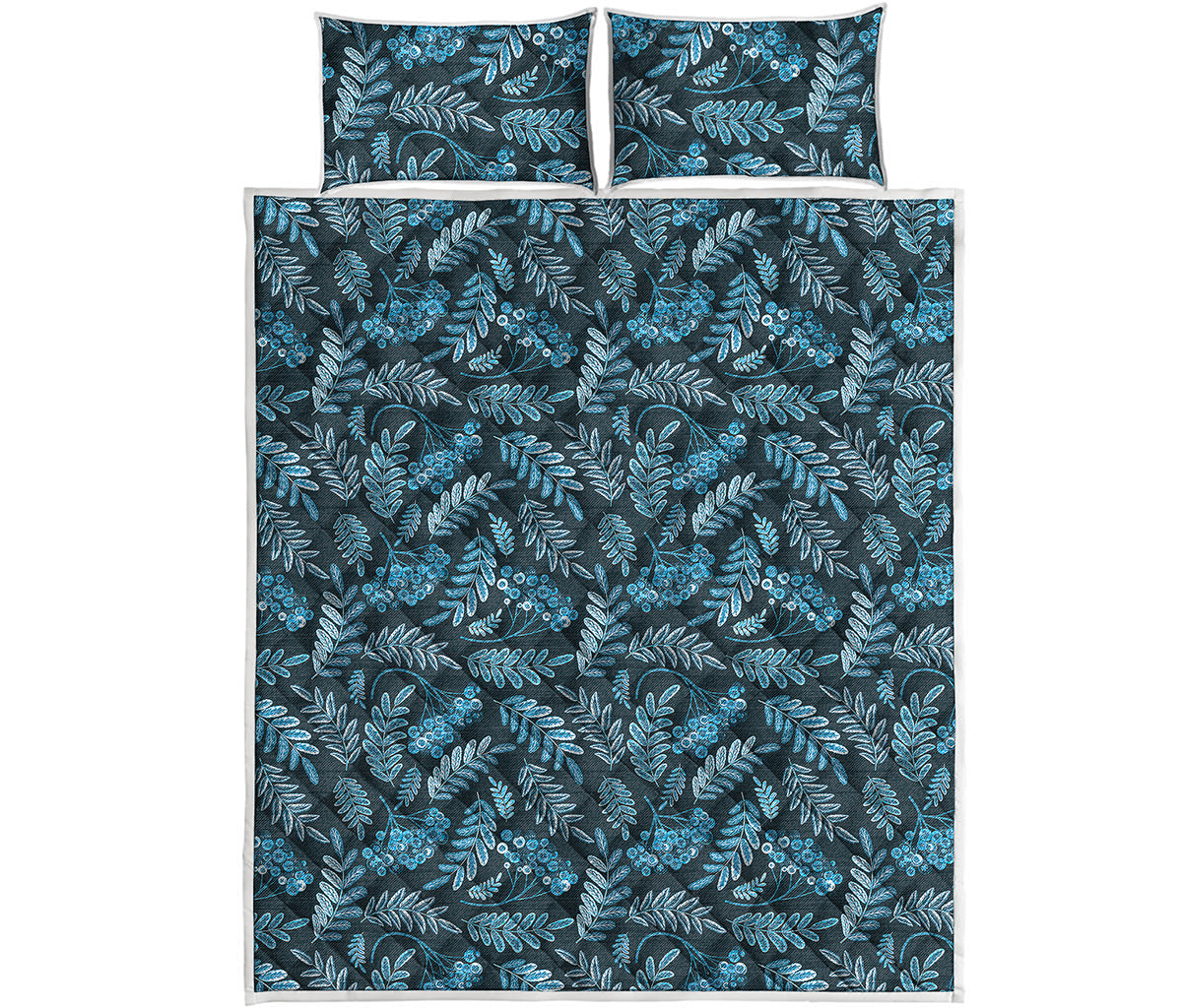 Tropical Denim Jeans Pattern Print Quilt Bed Set
