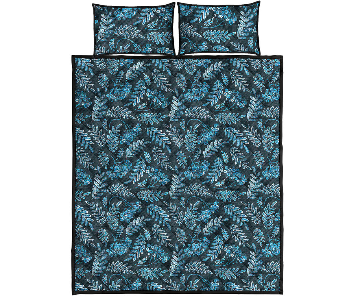 Tropical Denim Jeans Pattern Print Quilt Bed Set
