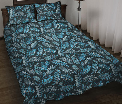 Tropical Denim Jeans Pattern Print Quilt Bed Set