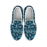 Tropical Denim Jeans Pattern Print White Slip On Shoes