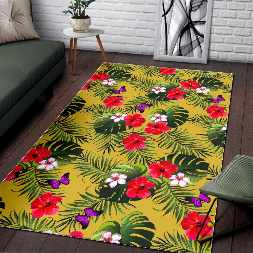 Tropical Exotic Hawaiian Pattern Print Area Rug GearFrost