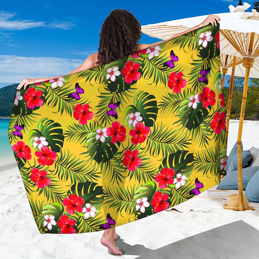 Tropical Exotic Hawaiian Pattern Print Beach Sarong Wrap