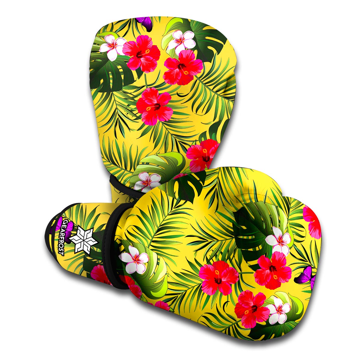 Tropical Exotic Hawaiian Pattern Print Boxing Gloves