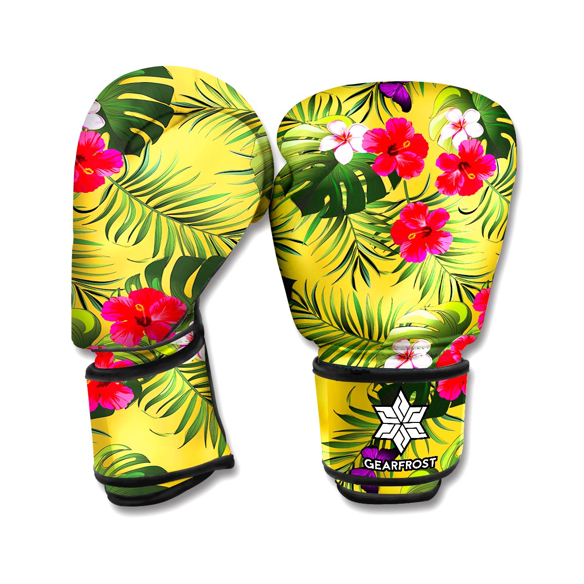Tropical Exotic Hawaiian Pattern Print Boxing Gloves