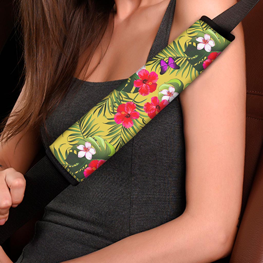Tropical Exotic Hawaiian Pattern Print Car Seat Belt Covers