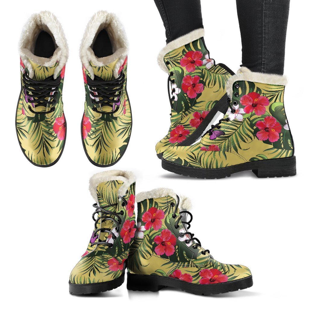 Tropical Exotic Hawaiian Pattern Print Comfy Boots GearFrost