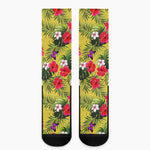 Tropical Exotic Hawaiian Pattern Print Crew Socks