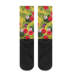 Tropical Exotic Hawaiian Pattern Print Crew Socks