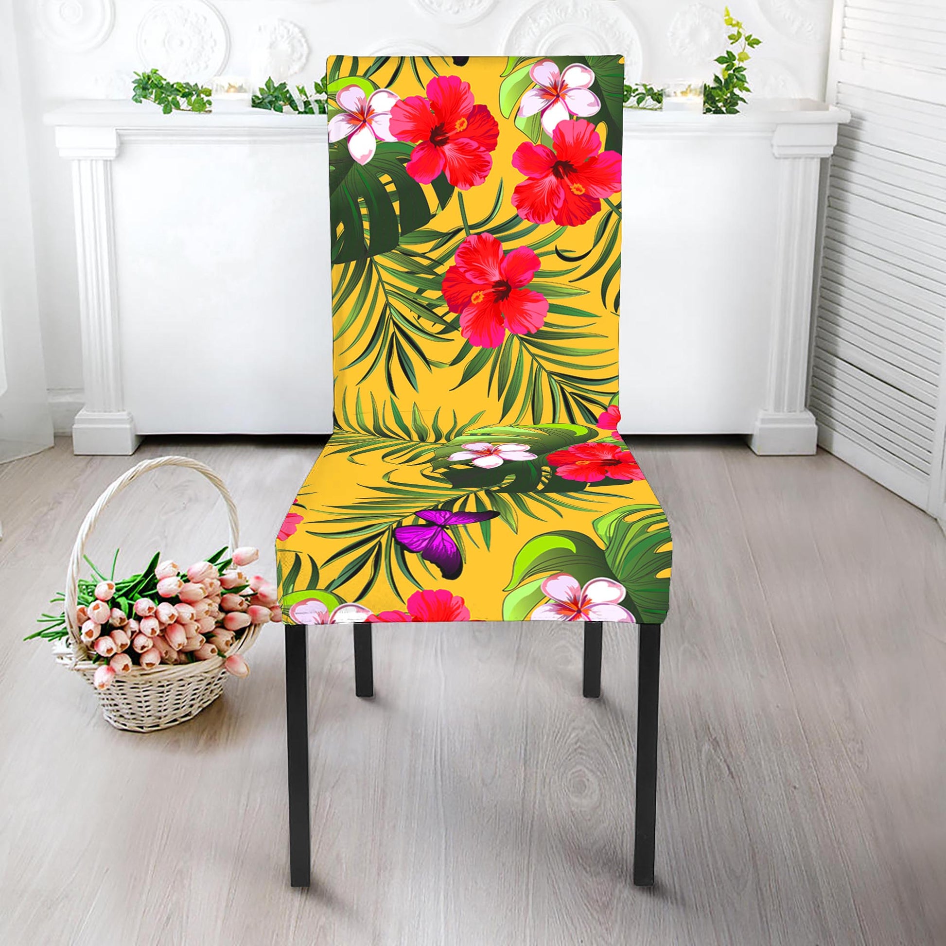 Tropical Exotic Hawaiian Pattern Print Dining Chair Slipcover