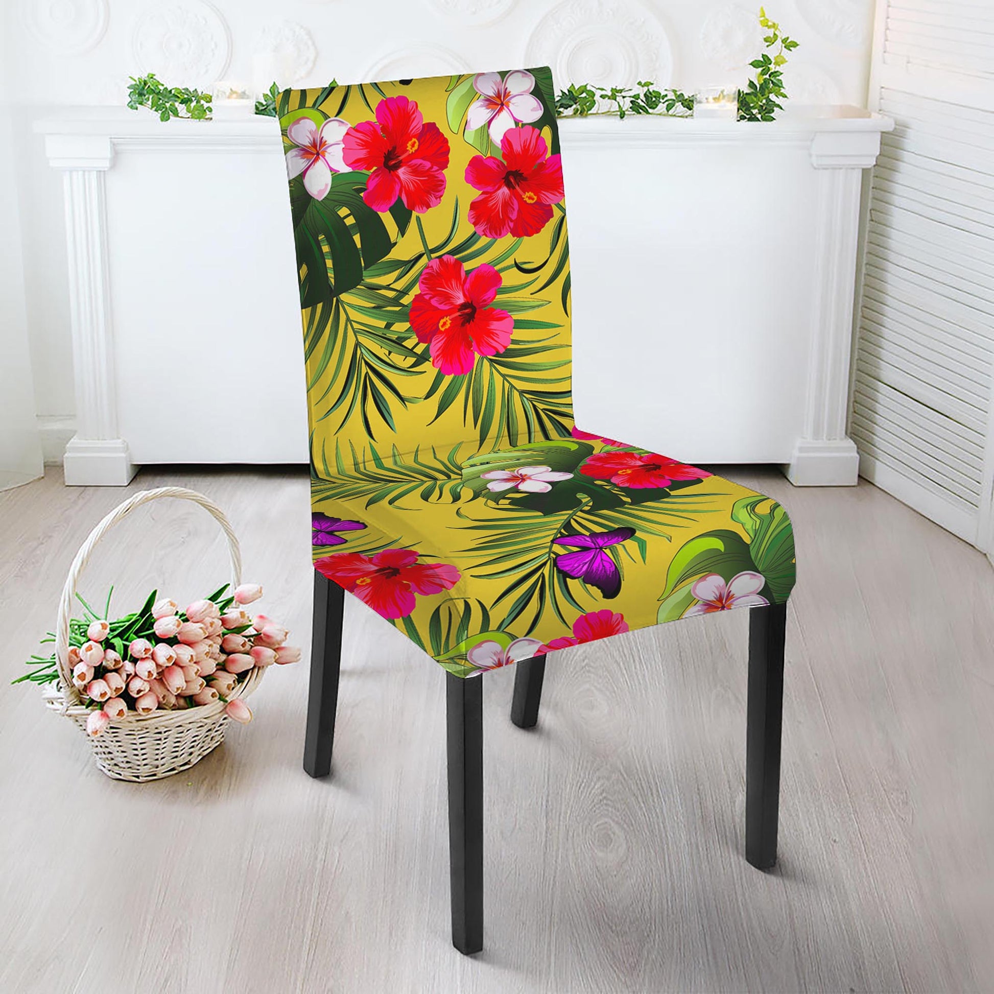 Tropical Exotic Hawaiian Pattern Print Dining Chair Slipcover