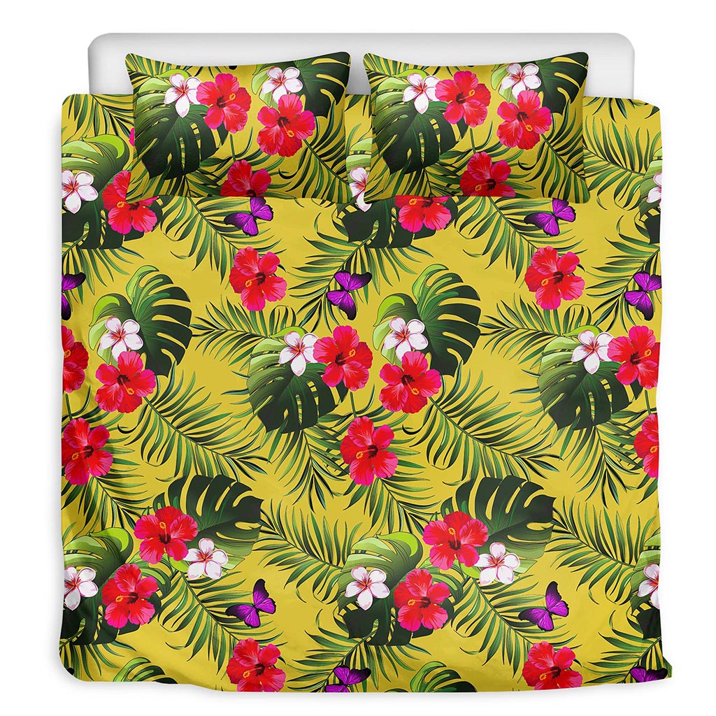 Tropical Exotic Hawaiian Pattern Print Duvet Cover Bedding Set
