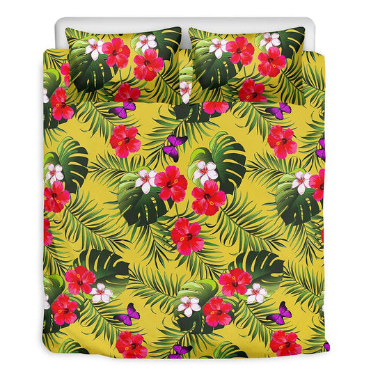 Tropical Exotic Hawaiian Pattern Print Duvet Cover Bedding Set