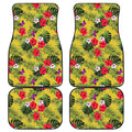 Tropical Exotic Hawaiian Pattern Print Front and Back Car Floor Mats