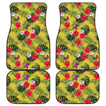 Tropical Exotic Hawaiian Pattern Print Front and Back Car Floor Mats