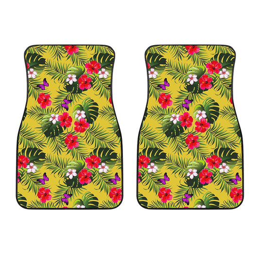 Tropical Exotic Hawaiian Pattern Print Front Car Floor Mats