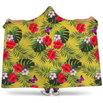 Tropical Exotic Hawaiian Pattern Print Hooded Blanket