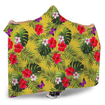 Tropical Exotic Hawaiian Pattern Print Hooded Blanket