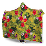 Tropical Exotic Hawaiian Pattern Print Hooded Blanket