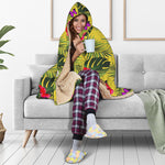Tropical Exotic Hawaiian Pattern Print Hooded Blanket