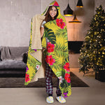 Tropical Exotic Hawaiian Pattern Print Hooded Blanket