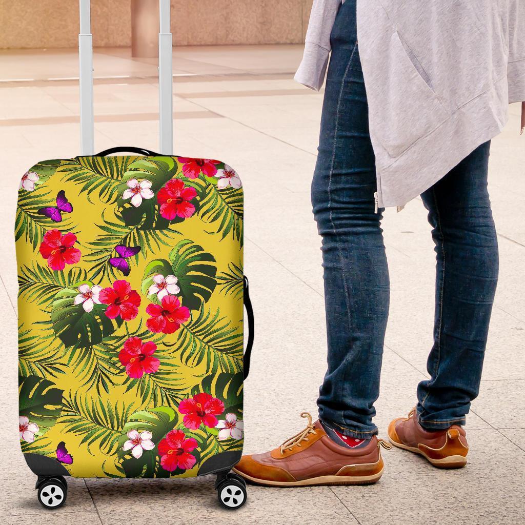 Tropical Exotic Hawaiian Pattern Print Luggage Cover GearFrost