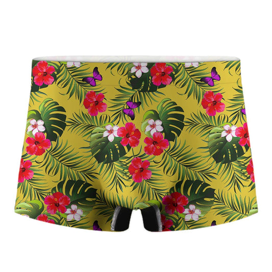 Tropical Exotic Hawaiian Pattern Print Men's Boxer Briefs