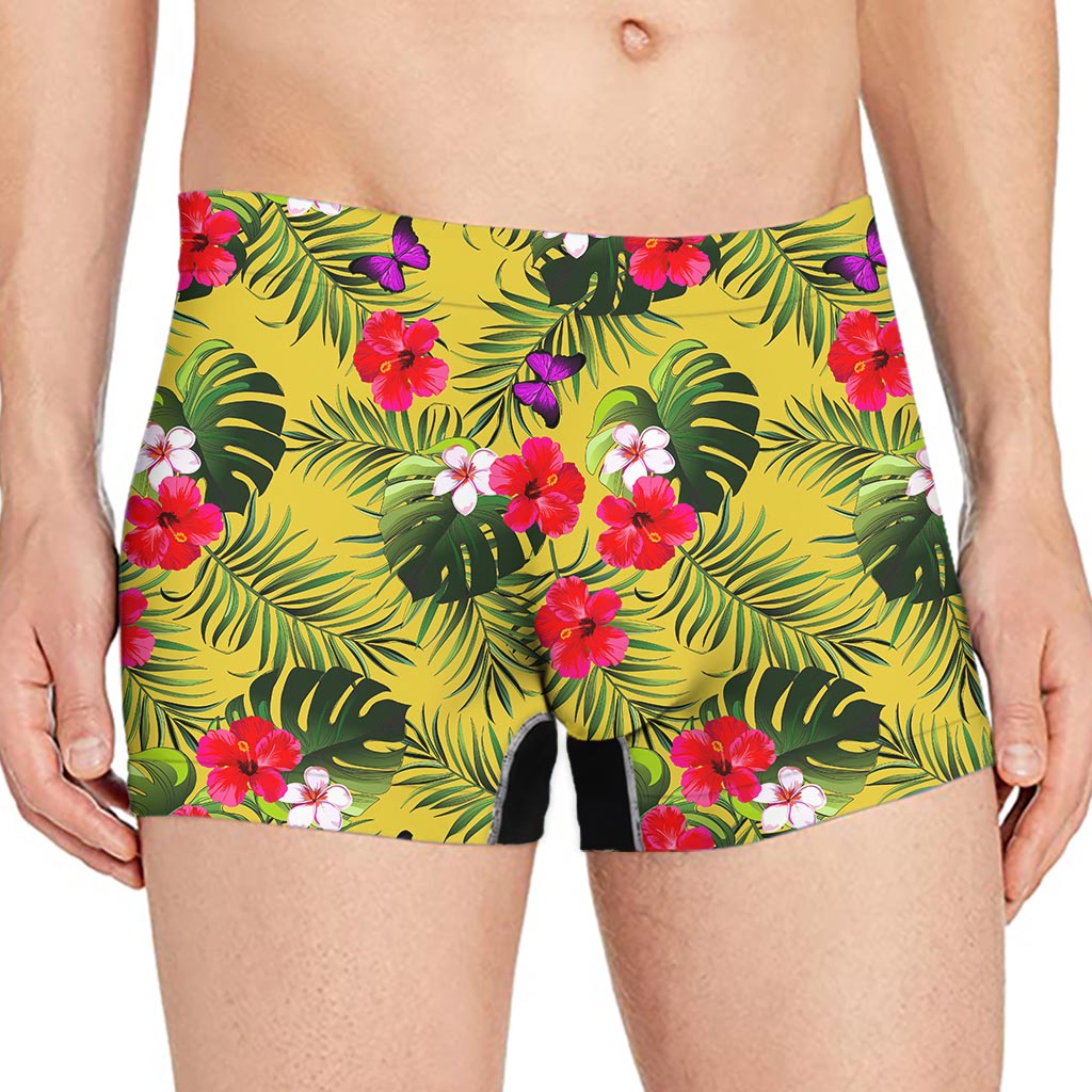 Tropical Exotic Hawaiian Pattern Print Men's Boxer Briefs