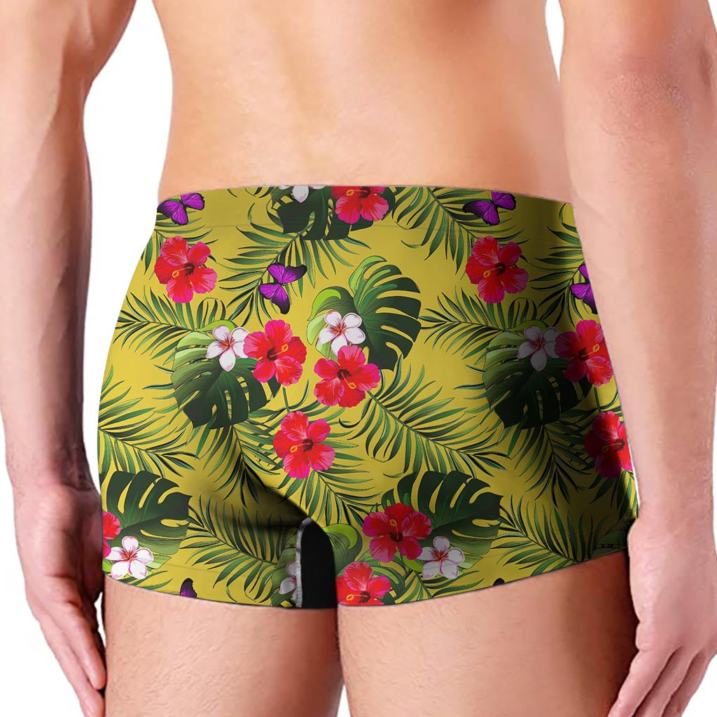 Tropical Exotic Hawaiian Pattern Print Men's Boxer Briefs