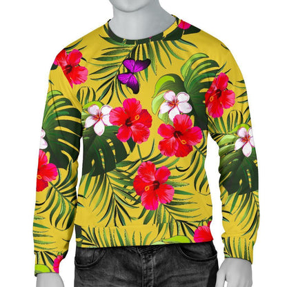 Tropical Exotic Hawaiian Pattern Print Men's Crewneck Sweatshirt GearFrost