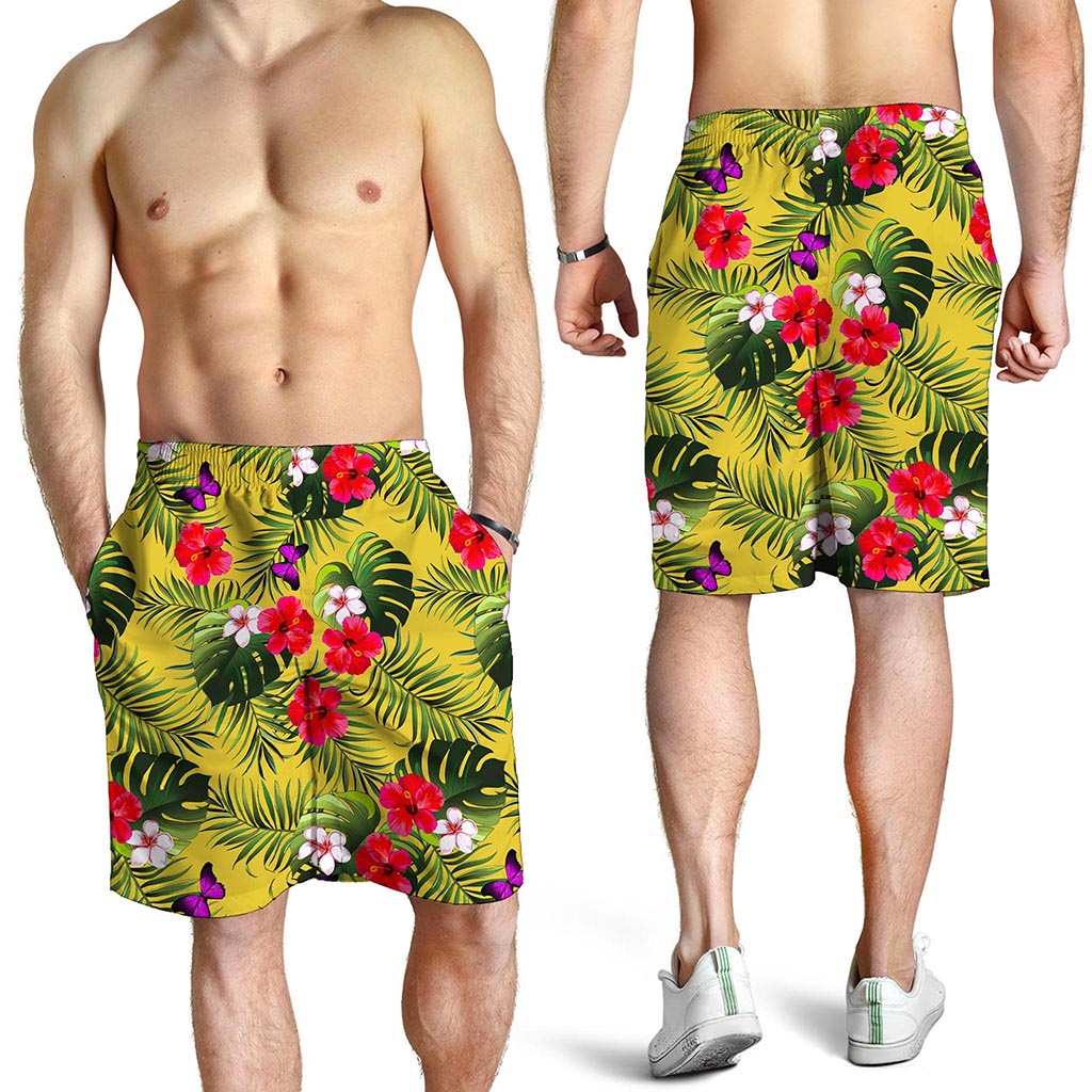 Tropical Exotic Hawaiian Pattern Print Men's Shorts