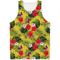 Tropical Exotic Hawaiian Pattern Print Men's Tank Top