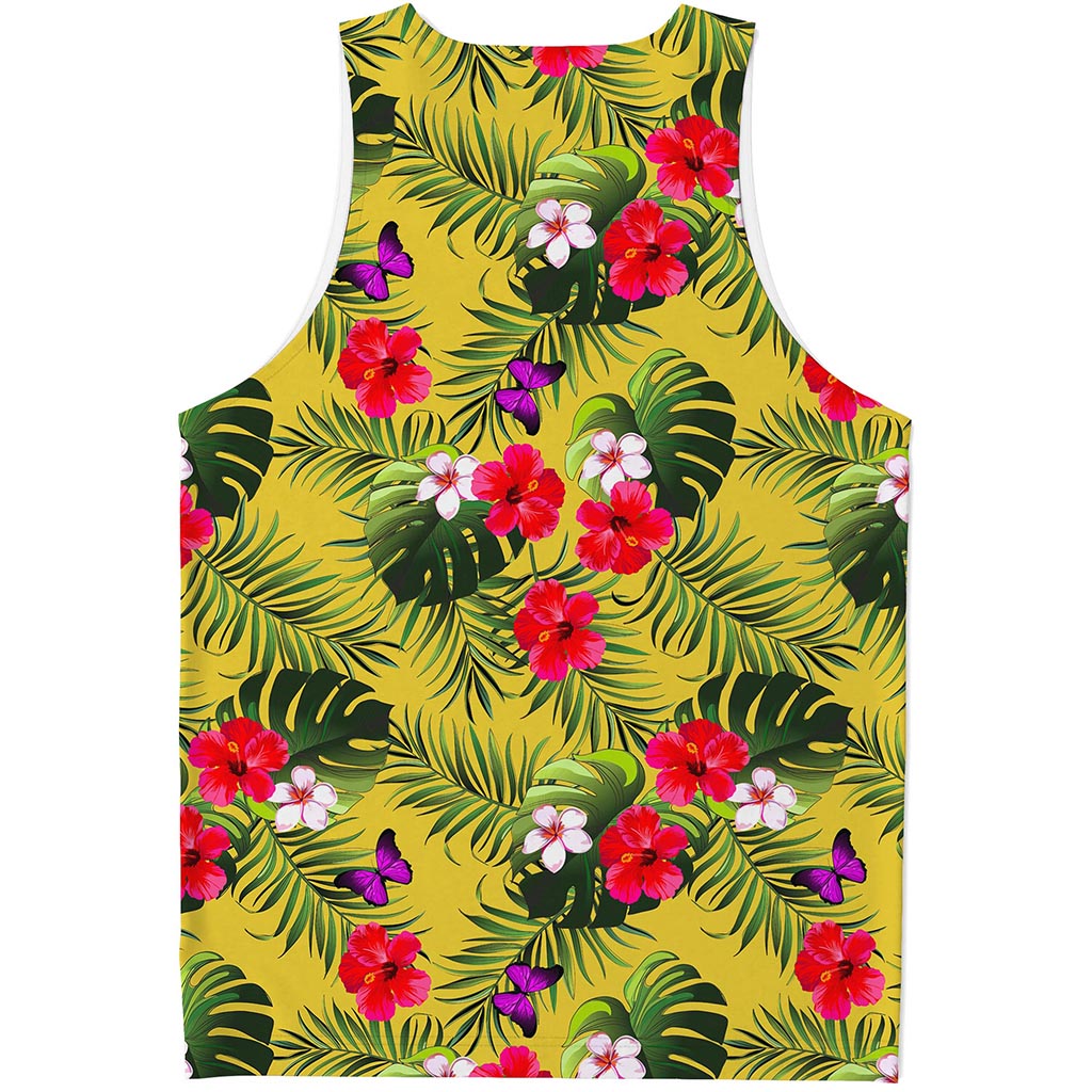 Tropical Exotic Hawaiian Pattern Print Men's Tank Top