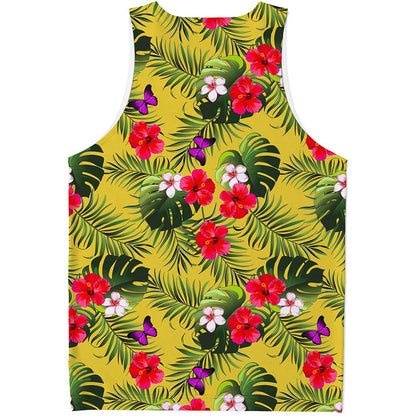 Tropical Exotic Hawaiian Pattern Print Men's Tank Top
