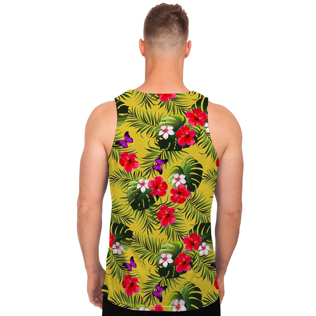 Tropical Exotic Hawaiian Pattern Print Men's Tank Top