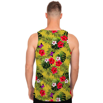 Tropical Exotic Hawaiian Pattern Print Men's Tank Top