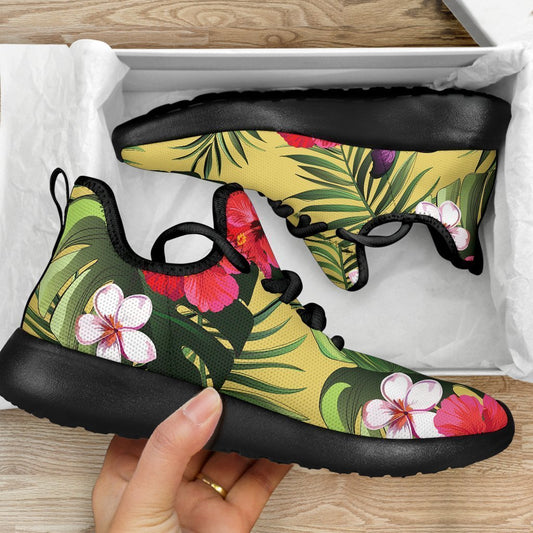Tropical Exotic Hawaiian Pattern Print Mesh Knit Shoes GearFrost