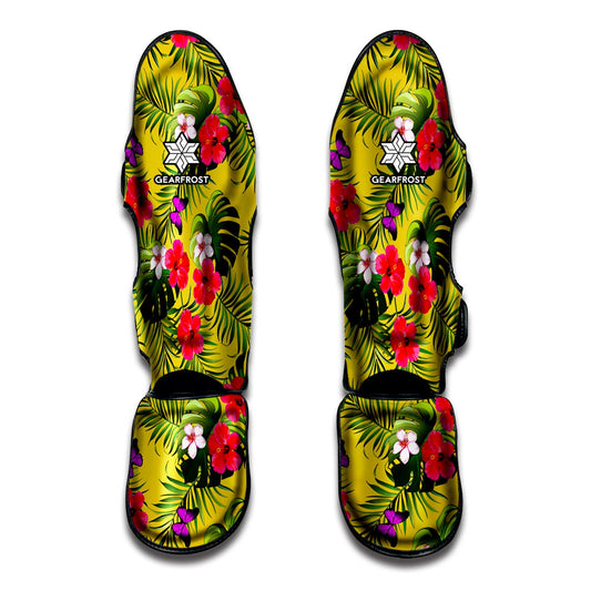 Tropical Exotic Hawaiian Pattern Print Muay Thai Shin Guard