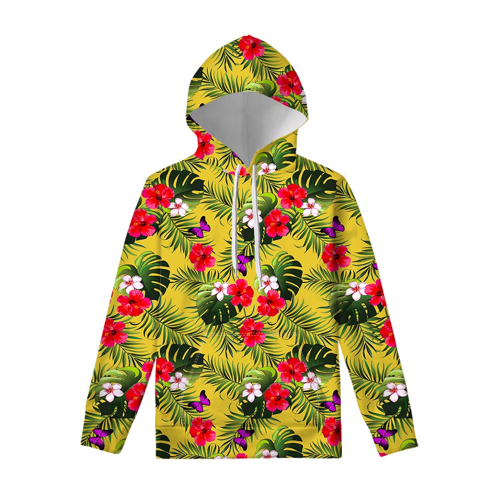 Tropical Exotic Hawaiian Pattern Print Pullover Hoodie