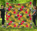 Tropical Exotic Hawaiian Pattern Print Quilt