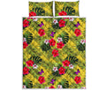 Tropical Exotic Hawaiian Pattern Print Quilt Bed Set