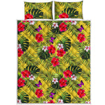 Tropical Exotic Hawaiian Pattern Print Quilt Bed Set