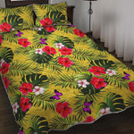 Tropical Exotic Hawaiian Pattern Print Quilt Bed Set
